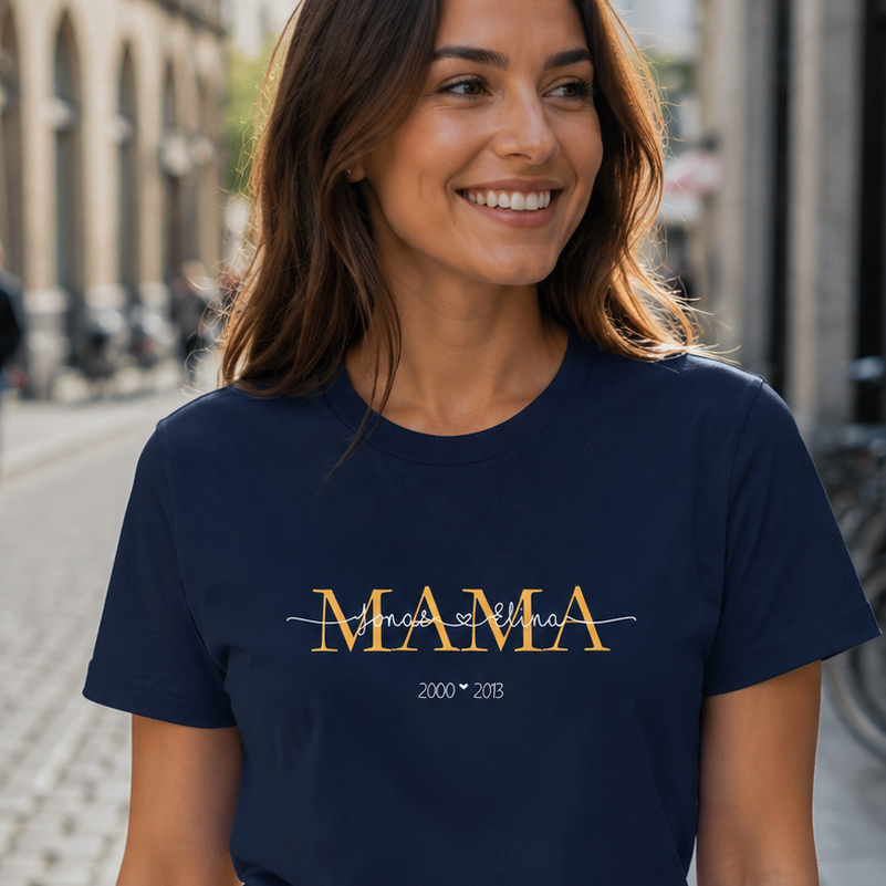 MAMA Shirt personalisiert mit Kindernamen & Geburtsjahr