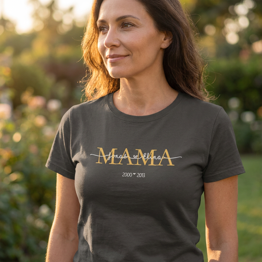 MAMA Shirt personalisiert mit Kindernamen & Geburtsjahr