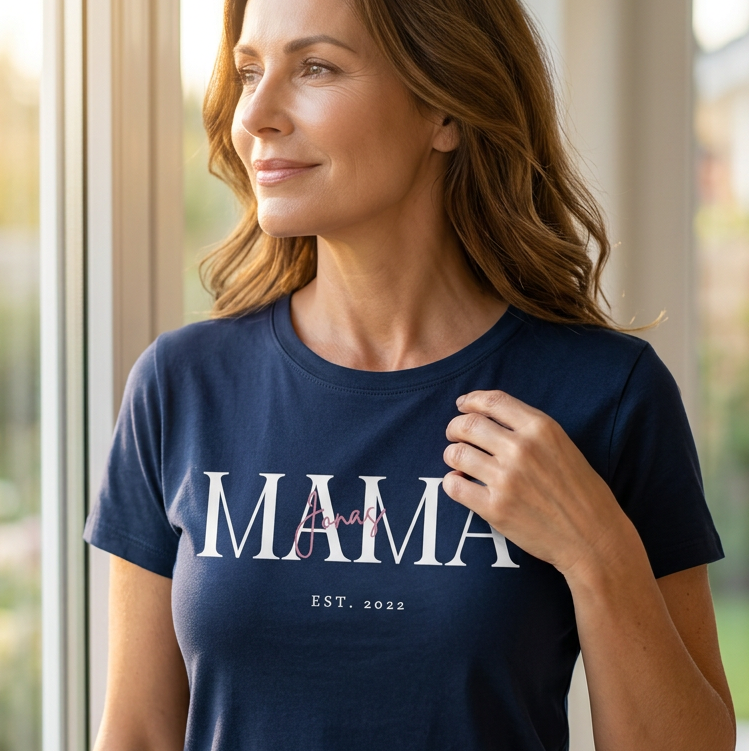 Personalisiertes Mama Shirt mit Kindername
